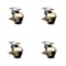 Service Caster 2 Inch Antique Brass Hooded Top Plate Ball Casters with Brakes SCC, 4PK SCC-TP01S20-POS-WA-SLB-4 - alternate 1